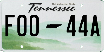TN license plate F0044A