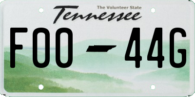 TN license plate F0044G