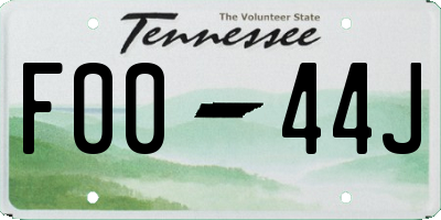 TN license plate F0044J
