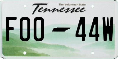 TN license plate F0044W