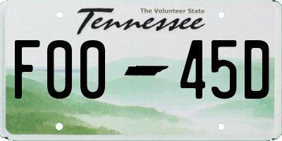 TN license plate F0045D