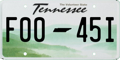 TN license plate F0045I