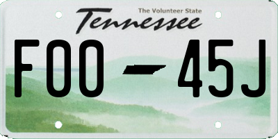 TN license plate F0045J