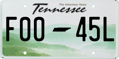 TN license plate F0045L