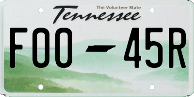 TN license plate F0045R