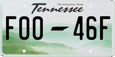 TN license plate F0046F