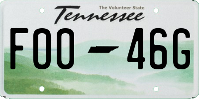 TN license plate F0046G