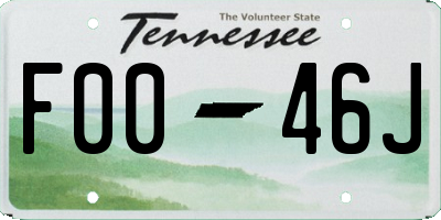 TN license plate F0046J