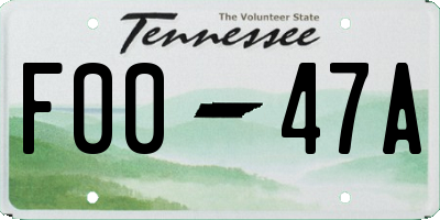 TN license plate F0047A