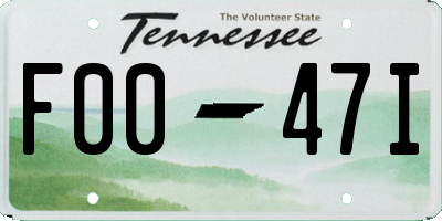 TN license plate F0047I