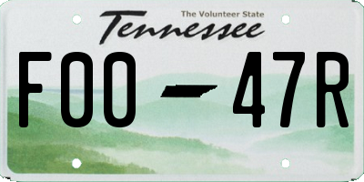 TN license plate F0047R