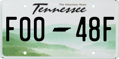 TN license plate F0048F