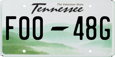 TN license plate F0048G