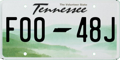 TN license plate F0048J