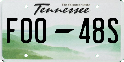 TN license plate F0048S