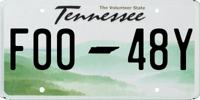 TN license plate F0048Y