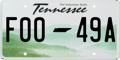 TN license plate F0049A