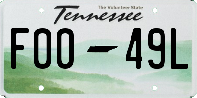TN license plate F0049L