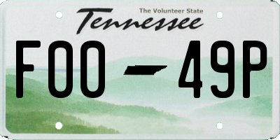 TN license plate F0049P