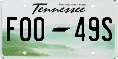 TN license plate F0049S