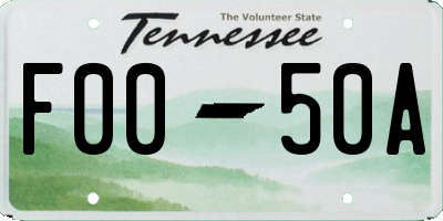 TN license plate F0050A