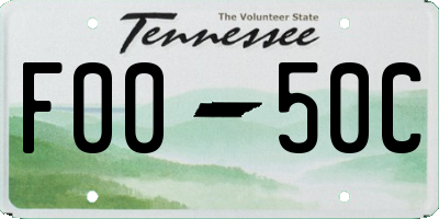 TN license plate F0050C