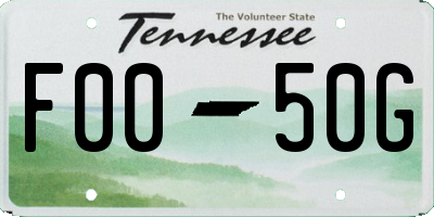 TN license plate F0050G