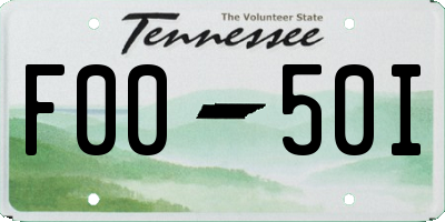 TN license plate F0050I