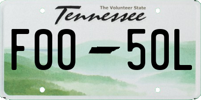 TN license plate F0050L