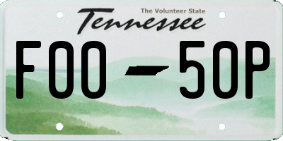 TN license plate F0050P