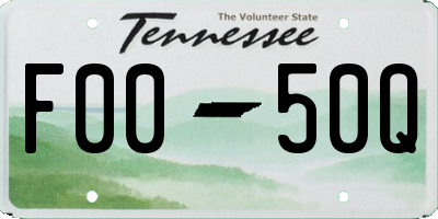 TN license plate F0050Q