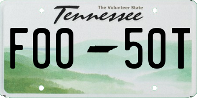 TN license plate F0050T