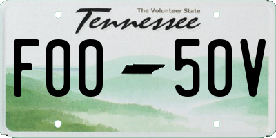 TN license plate F0050V