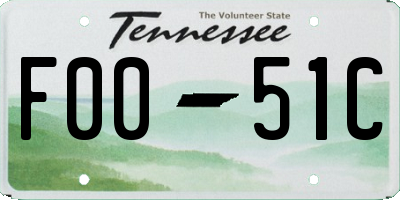 TN license plate F0051C
