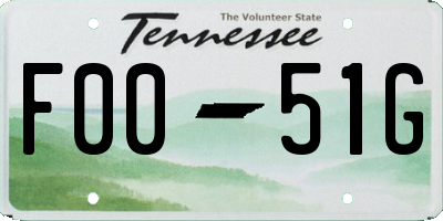 TN license plate F0051G