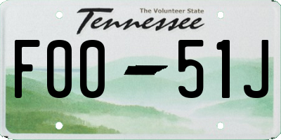 TN license plate F0051J