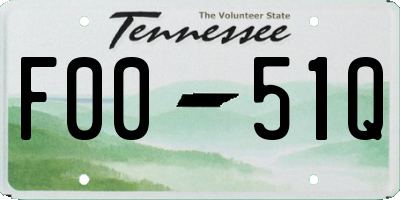 TN license plate F0051Q