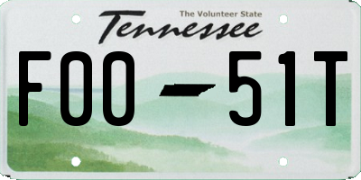 TN license plate F0051T