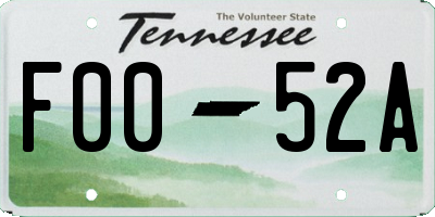 TN license plate F0052A