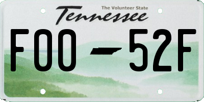 TN license plate F0052F