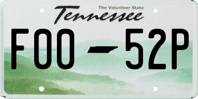 TN license plate F0052P