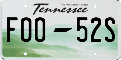 TN license plate F0052S