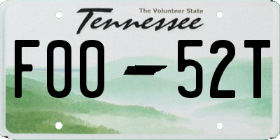 TN license plate F0052T