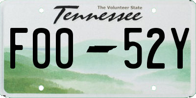 TN license plate F0052Y