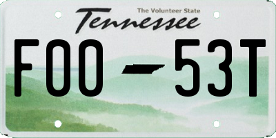 TN license plate F0053T