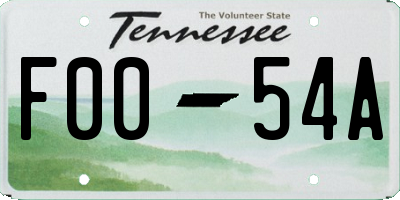 TN license plate F0054A