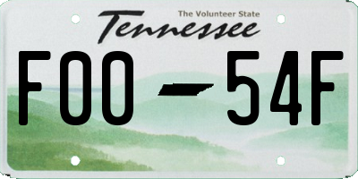 TN license plate F0054F