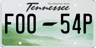 TN license plate F0054P