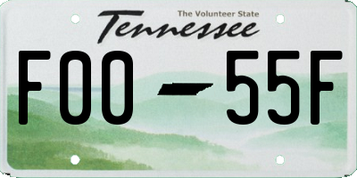 TN license plate F0055F