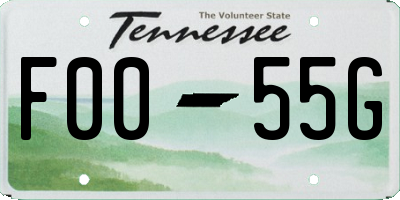 TN license plate F0055G